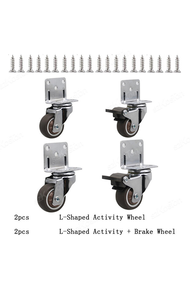 1 inch 2Activity 2Brake-B 4pcs/lot Universal Fixed Swivel Casters for Table Chair Sofa With/Without