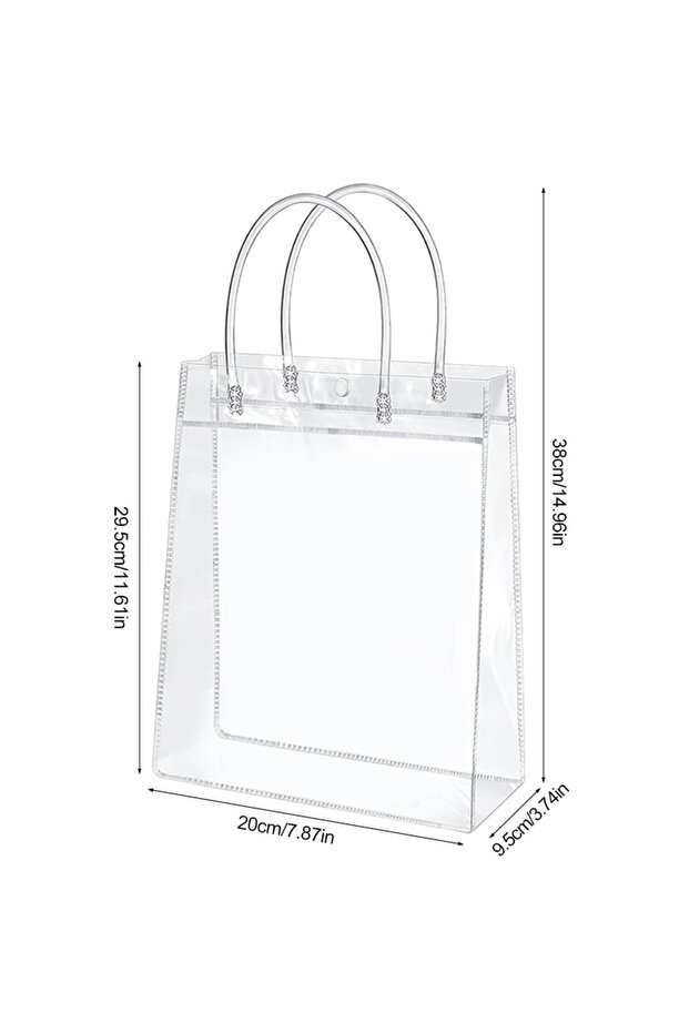 20pcs L-29.5x20cm 10/20Pcs Transparent Gift Bag with Handle Wedding Birthday Party Candy Gift Packag