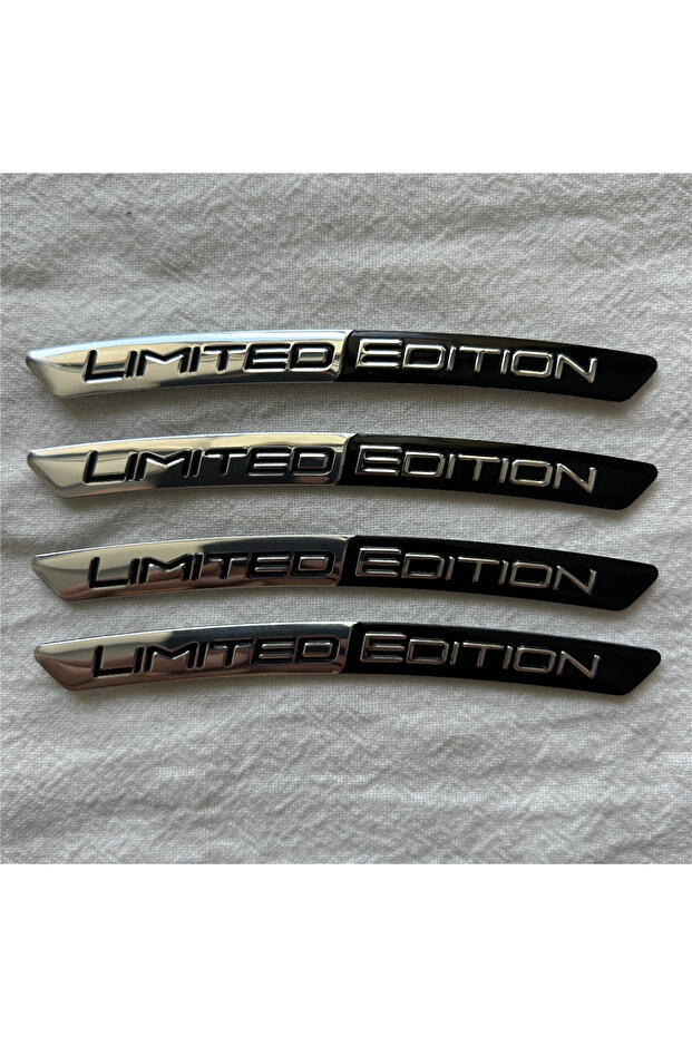 silver black 4pcs/Set Limited Edition Car Wheel Hub Stickers Aluminum Car Decorative Decals Motorcyc