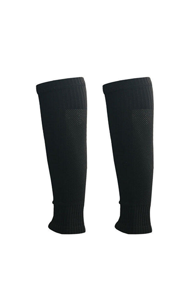 black 1 Pair Football Sock Breathable Without Feet Socks Professional Shin Guards Fixed Leg Warmers