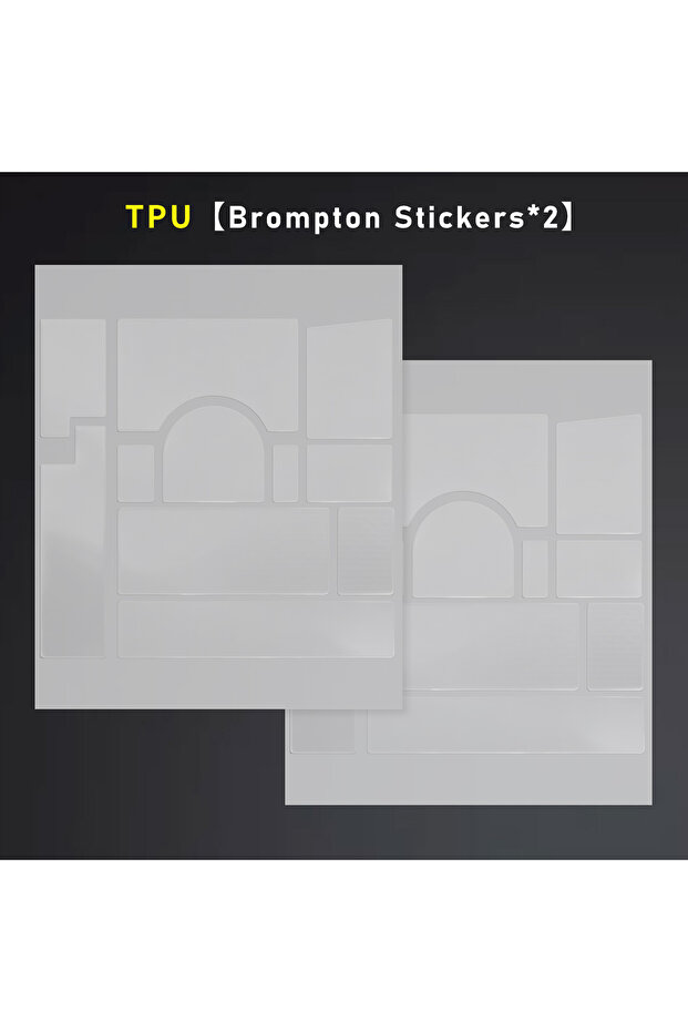2PCS TPU Stickers 2PCS TPU/PVC Transparent Protection Sticker for Brompton Folding Bike Frame Preven