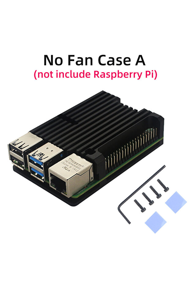 علبة ألومنيوم بدون مروحة لجهاز Raspberry Pi 4 Model B، غلاف مدرع، خيار مشعاع يحافظ على البرودة سلبي