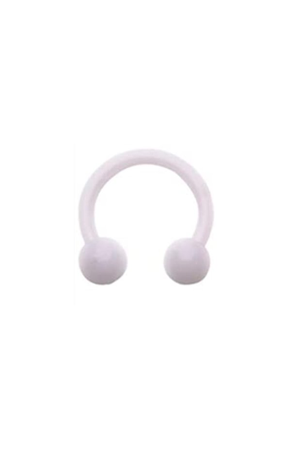 Style 23 16G Bioflex Acrylic Curved Barbell Horseshoe Lip Eyebrow Rings Piercing Retainer Plastic Fl