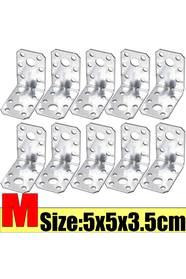 M -10PCS as the figure shows 1-10pcs L-shaped Corner Brackets Furniture Corner Connector Galvanize