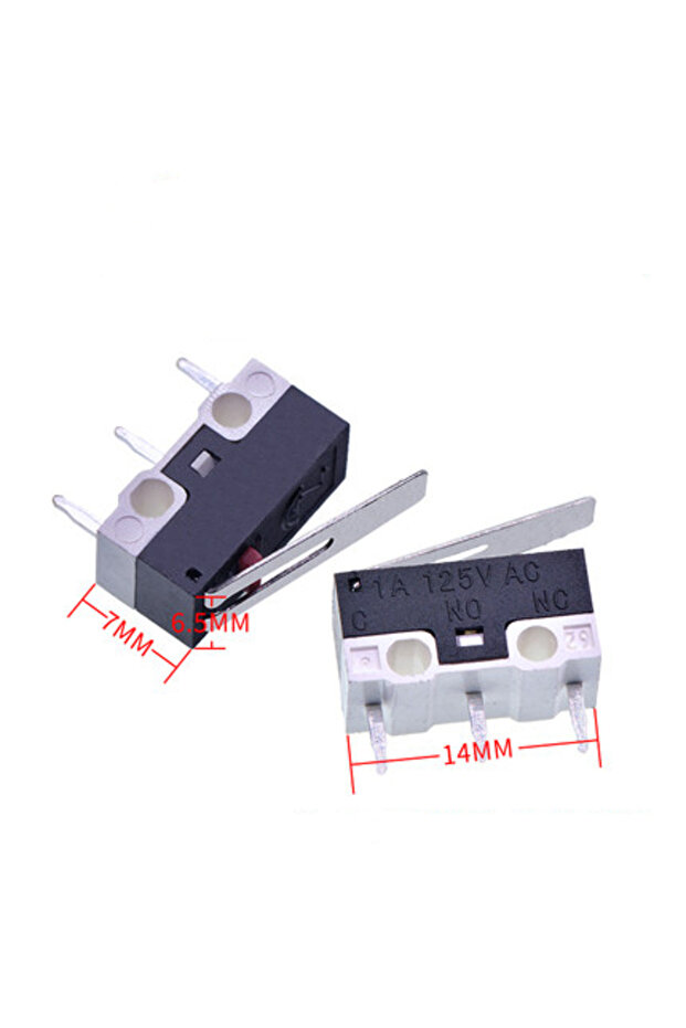 16mm Lever 10 PCS Small Limit Microswitch Car Switch with Scroll Wheel Microswitch Curved Foot Arc H