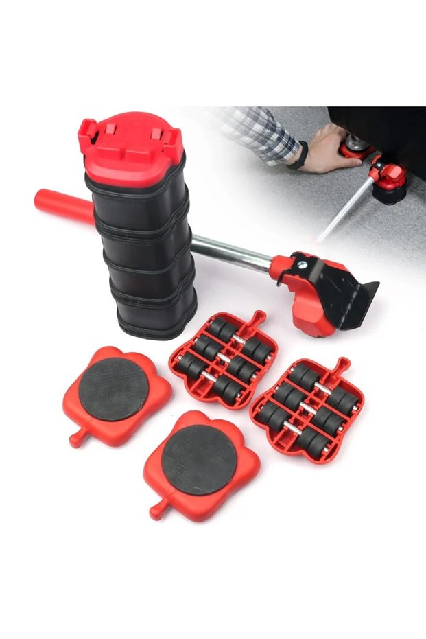 1 Set 15PCS Furniture Moving Transport Roller Set Removal Lifting Moving Tool Set Wheel Bar Mover Mo