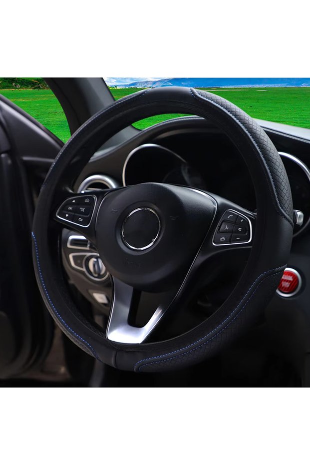 553 Artificial Leather Three-dimensional Embossed-car without Inner Ring Steering Wheel Cover Auto P
