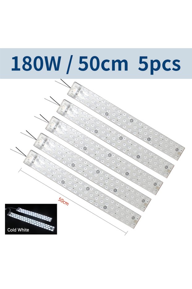 شريط وحدة LED أبيض بارد 6500 كلفن 50 سم 5 قطع 180 واط، ضوء سقف 220 فولت، لوحة LED 30 واط 36 واط، مصباح LED بديل