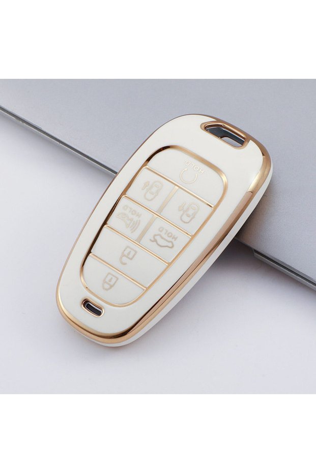 A White Fashion TPU 7 Buttons for Hyundai Sonata Nexo DN8 Santa Fe TM Tucson NX4 Staria Ioniq Remote