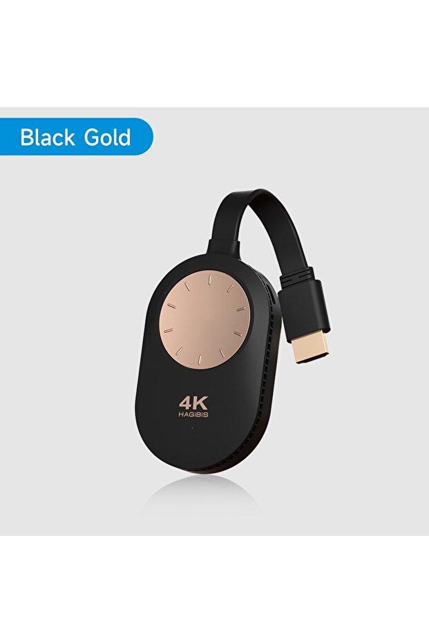 محول عرض لاسلكي متوافق مع HDMI من Hagibis باللون الأسود الذهبي، موسع لاسلكي بدقة 4K بمعدل 60 هرتز لأجهزة الكمبيوتر المحمولة