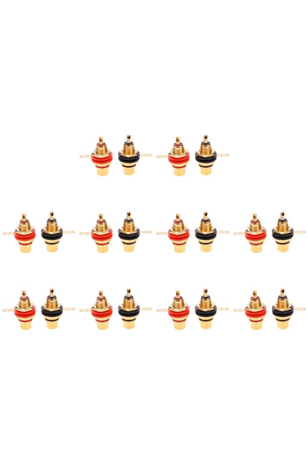 ALLOYSEED 20PCS 2-20pcs RCA Female Socket Connectors Zinc Alloy Gold Plating Female RCA Jack Connect