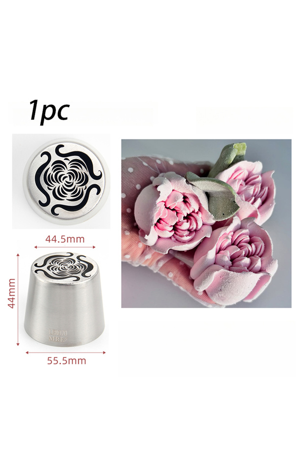 SLBNO70 Stainless Steel Oversized Russian Piping Rose Pattern Icing Pastry Nozzle Marshmallow Flower
