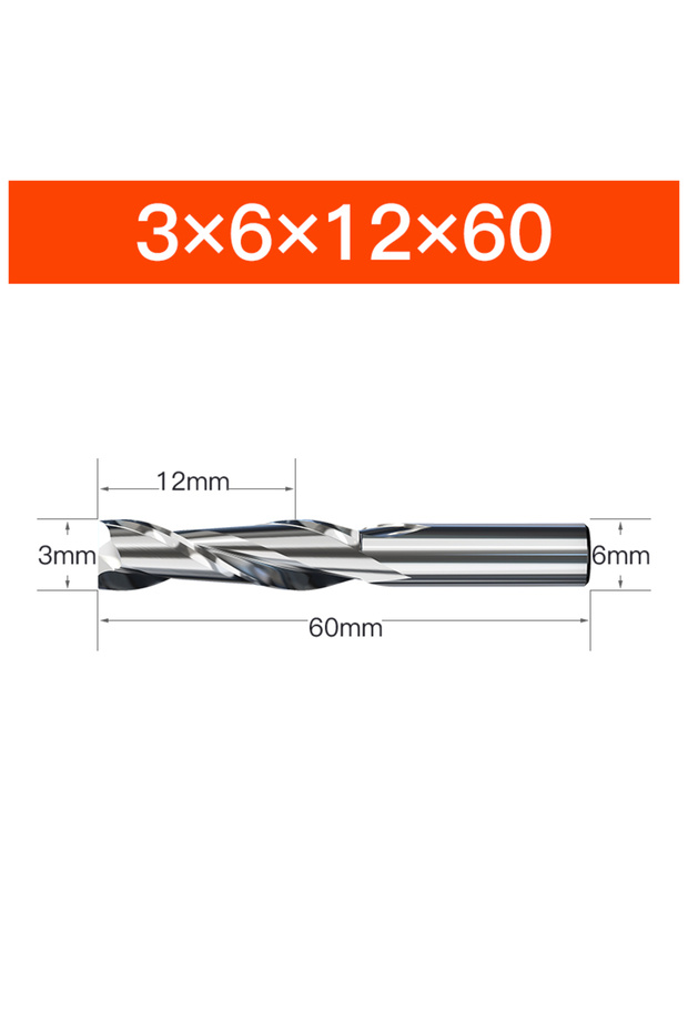 2011091156 HUHAO 4 6 8 20mm HRC65 Milling Cutter HSS M2 End Mill Carbide 2 Flutes Spiral Router Bit