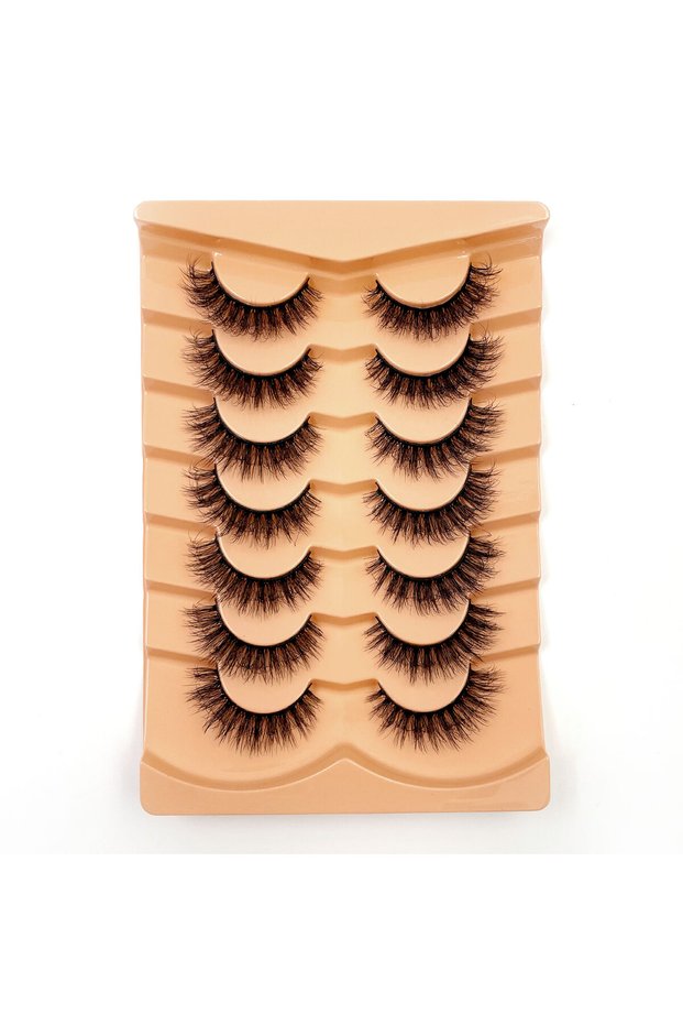 7pairsYB-01 New 7 pairs of thick, 3D simulation mink fur fake eyelashesshort, dramatic fake eyelashe