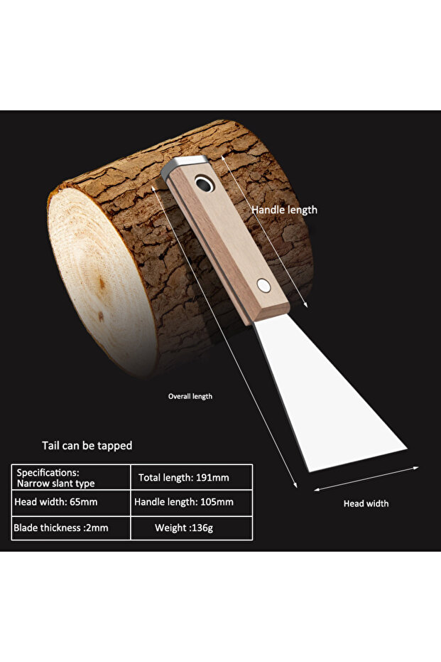 Narrow bevel type Stainless Steel Painter Scraper Cleaning Shovel Hammerhead Nail Drywall Hand Tool