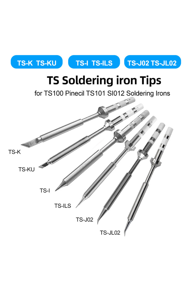رؤوس فضية TS-ILS TS-K TS-KU TS-I TS-ILS TS-J02 TS-JL02 بديلة لـ Pine64 TS100 Pinecil TS101