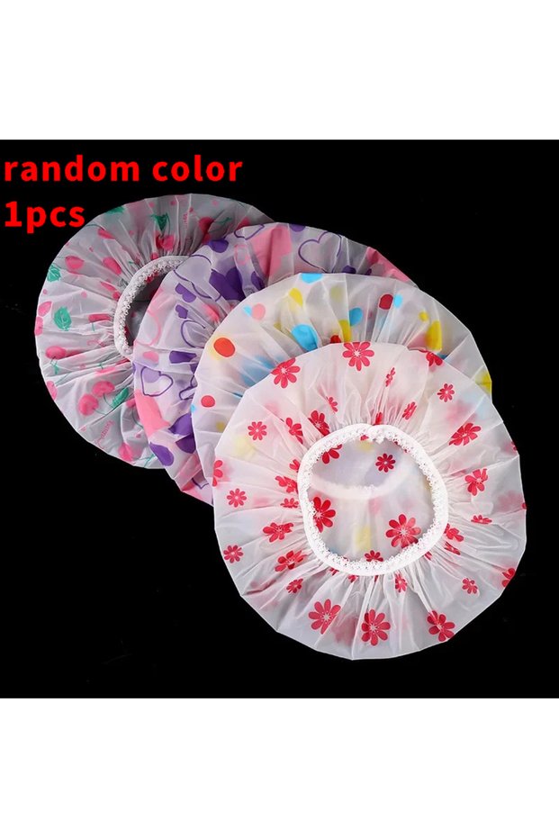 1pc C912I 1/3/5/10pcs Waterproof Shower Cap - Thickened, Oil Fume Proof, Women's SPA & Hairdressing