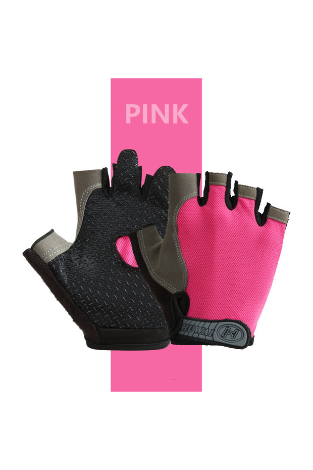 L Pink Breathable Anti-Slip Half Finger Gloves for Fitness Cycling Summer Gym Cycling Gloves for Men