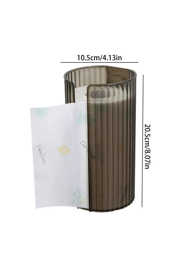 grey A1111B Wall-mounted Bathroom Tissue Box Transparent Kitchen Paper Storage Case Punch-free Toile