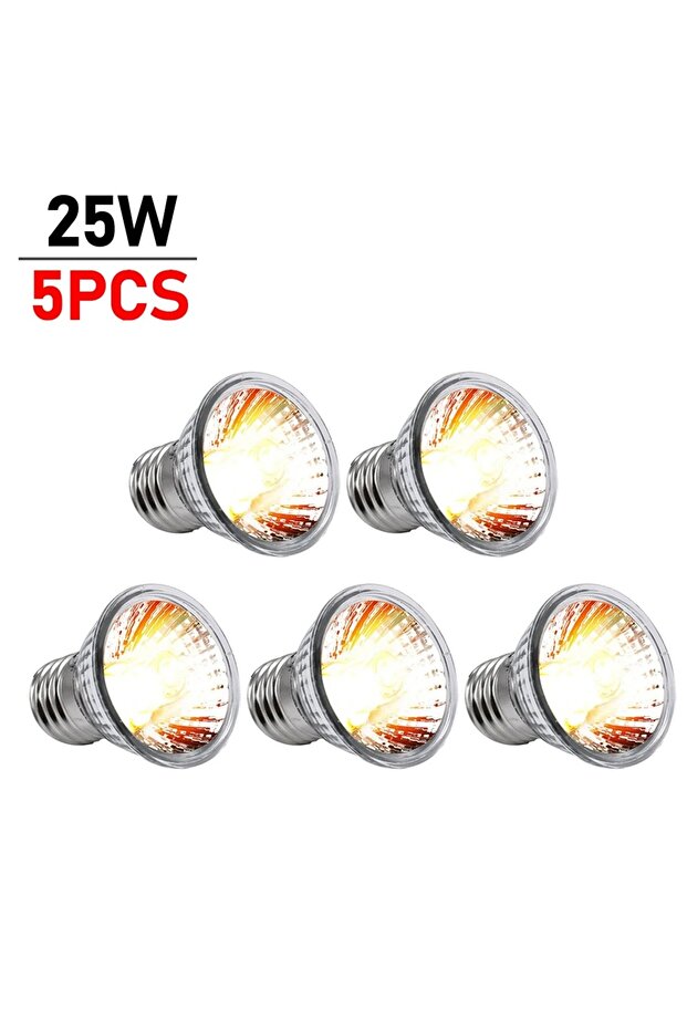 5Pcs 25w light bulb 1/2/5/10PCS UVA +UVB Reptile Heating Light Bulb 25/50/75W Snake Turtle Pet Full