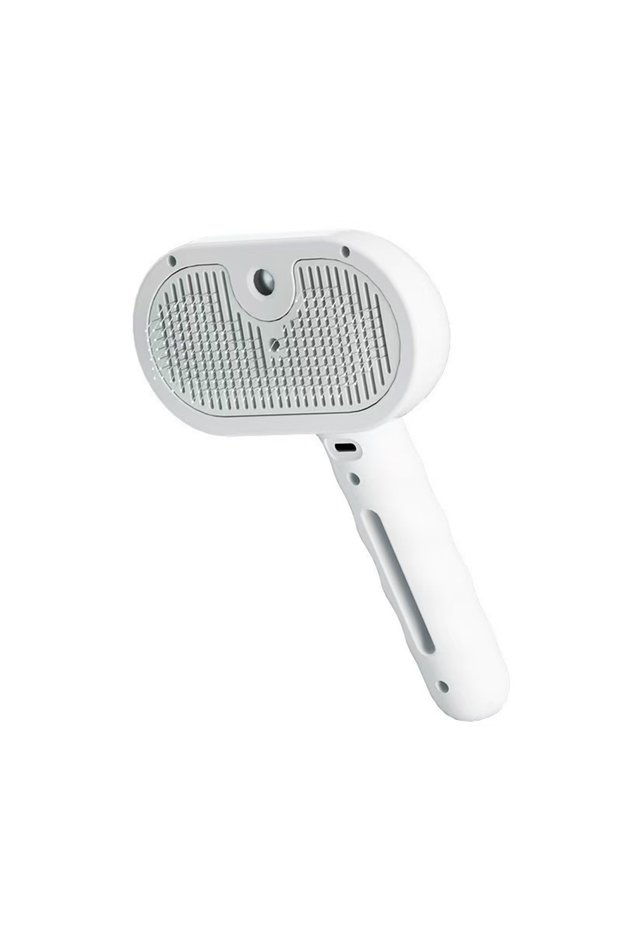 WHITE Steamy Dog Brush Electric Spray Cat Hair Brush 3 in1 Dog Steamer Brush for Massage Pet Groomin