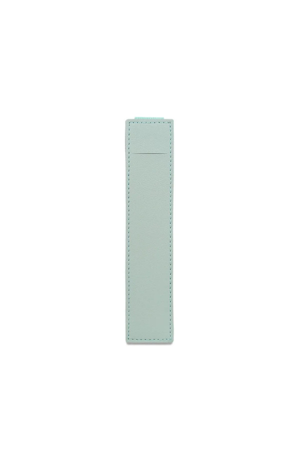 light blue Pu Leather Pen Bag Elastic Buckle Book Notebook Fashion School Pen Case for Office Meetin