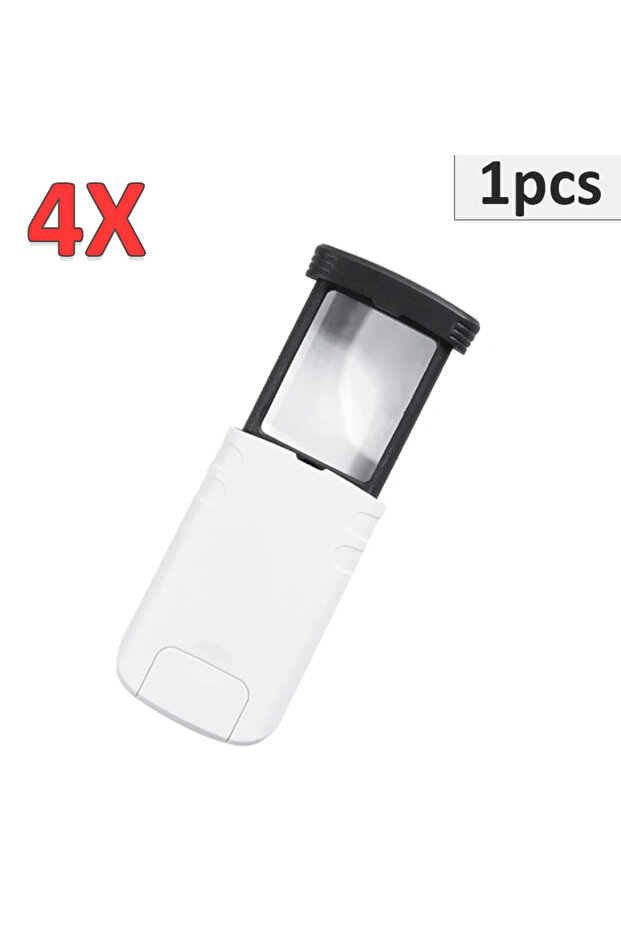 1pc Pocket Foldable Magnifier 4X Pull-Out Magnifying Glass Illuminated Magnifiers With LED Light for