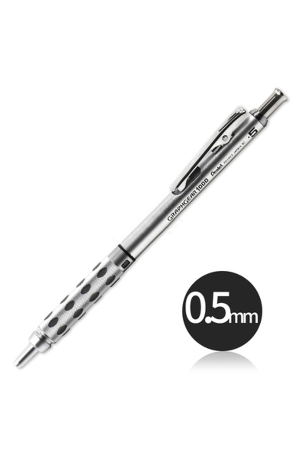 أقلام رصاص ميكانيكية للرسم من Pentel مقاس 05 مم GraphGear 1000 ذات مركز ثقل منخفض وواقية تلسكوبية T