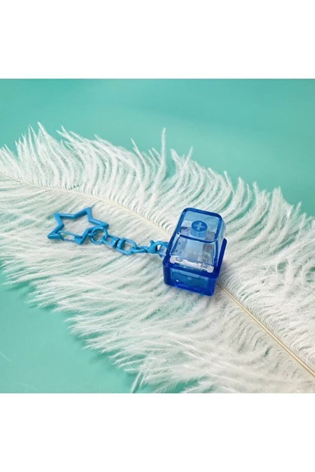 Blue New DIY Keyboard Fidget Keychain With Light Keycap Finger Keyboard Caps Keys Button Relief Stre