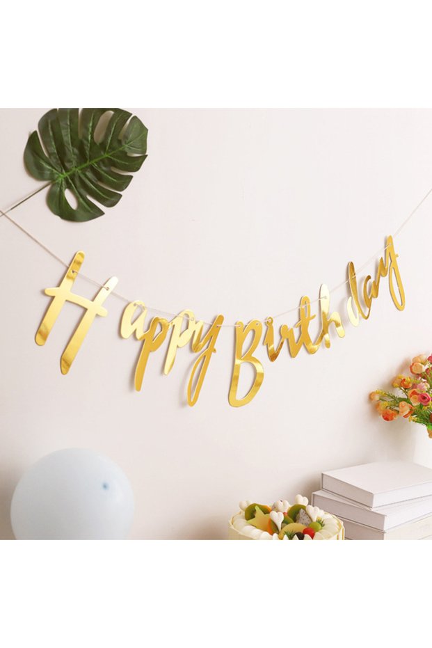 None Gold Birthday Jungle Forest Theme Flower Garland Banner Classroom Party Kindergarten Decorati