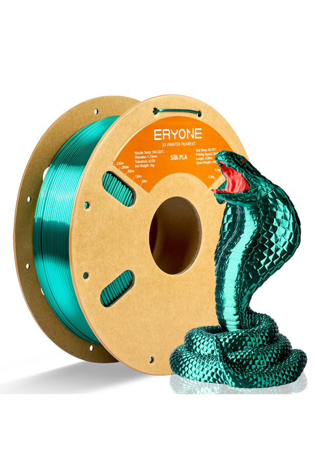 Green Eryone 1KG Silk PLA Premium Filament 3D Print,1.75mm Multicolor Available 1kg silk pla filamen