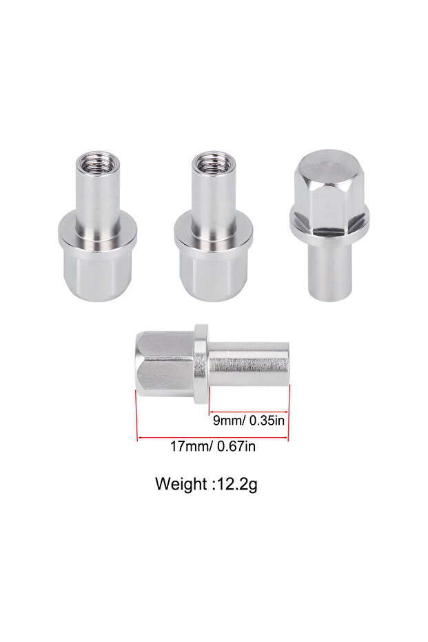 15mm 4PCS 12mm Hex Wheel Hub Adapter for Axial SCX10 TRX4, RC Car Extension Nut 12/15/17/20/25mm