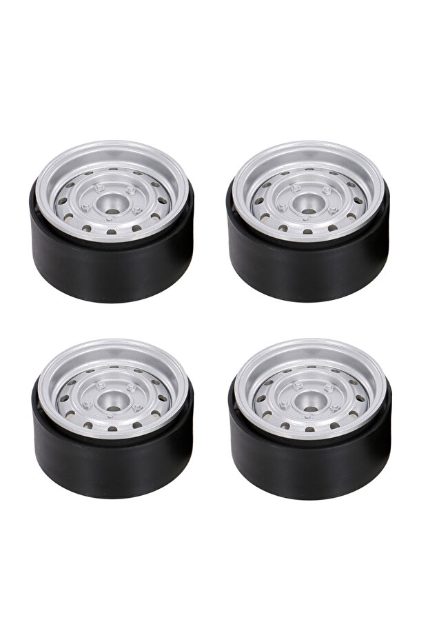 4PCS SILVER Deep Dish 1.9" Metal Beadlock Wheel Hub Rim for 1/10 RC Crawler Axial SCX10 II III 90046