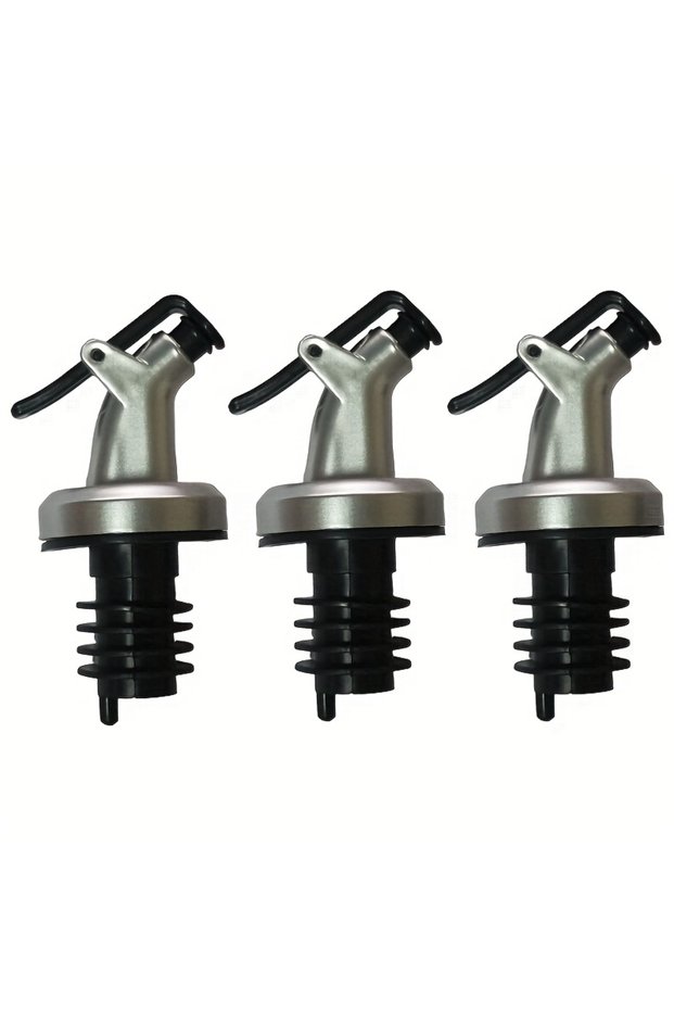 black 3pcs 3pcs Oil Bottle Stopper Controllable Sealing Oil Bottle Nozzle Seasoning Soy Sauce Vinega