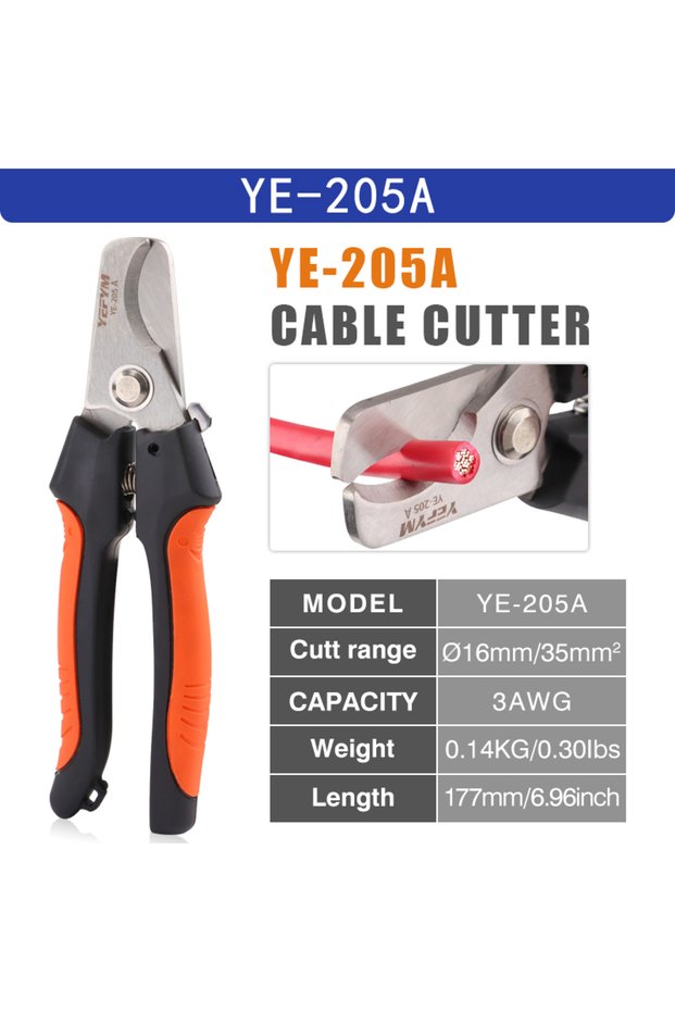 YE-205A YE-205/205A Cable Cutter Stripper Pliers Industrial Level Cutter Ability 24mm²/38mm² Diamete