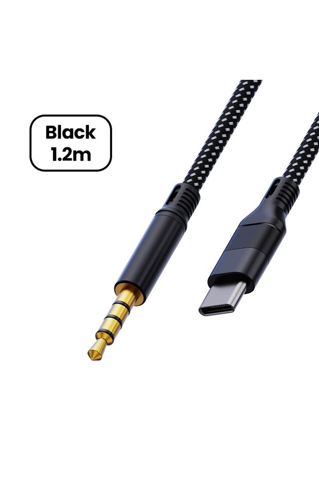 1.2m Black USB Type C To 3.5MM Jack Audio Cable USB C To 3.5MM AUX Car Audio Adapter For Type C Mobi