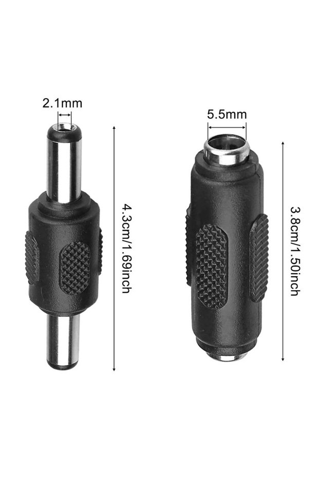 Line Connector 1 Pair Male Female 5.5x2.1mm DC Male Female Power Connector 12V/24V Adapter Jack Sock