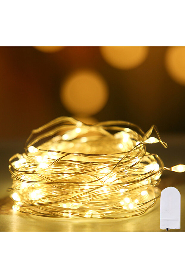 1M 10 LEDs Warm White LED Fairy String Lights Battery Powered Copper Wire Garland Light For Bedroom