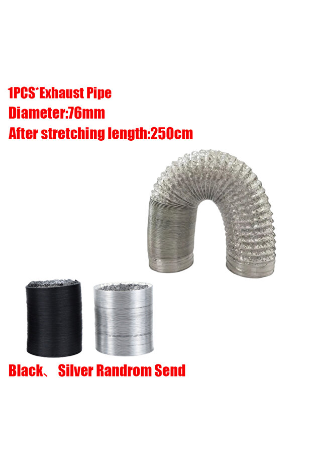 LBG2-76mm-250cm 42/50/60/76/80/90mm Encrypted Aluminum Foil Ventilation Pipe Scalable Smoke Tube Par