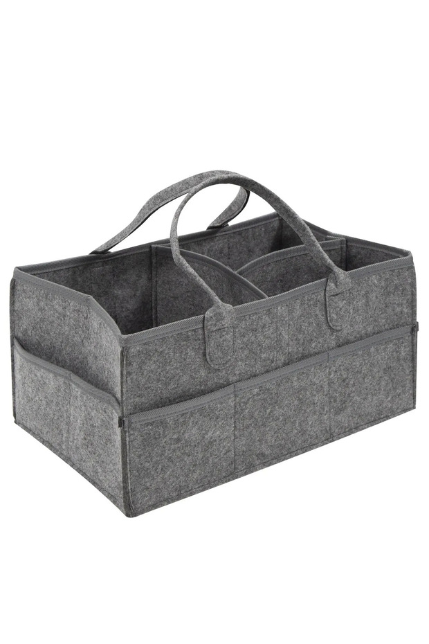 Black Baby Stroller Organizer - Foldable Mommy Tote Bag & Diaper Storage Hanging Basket | Portable &