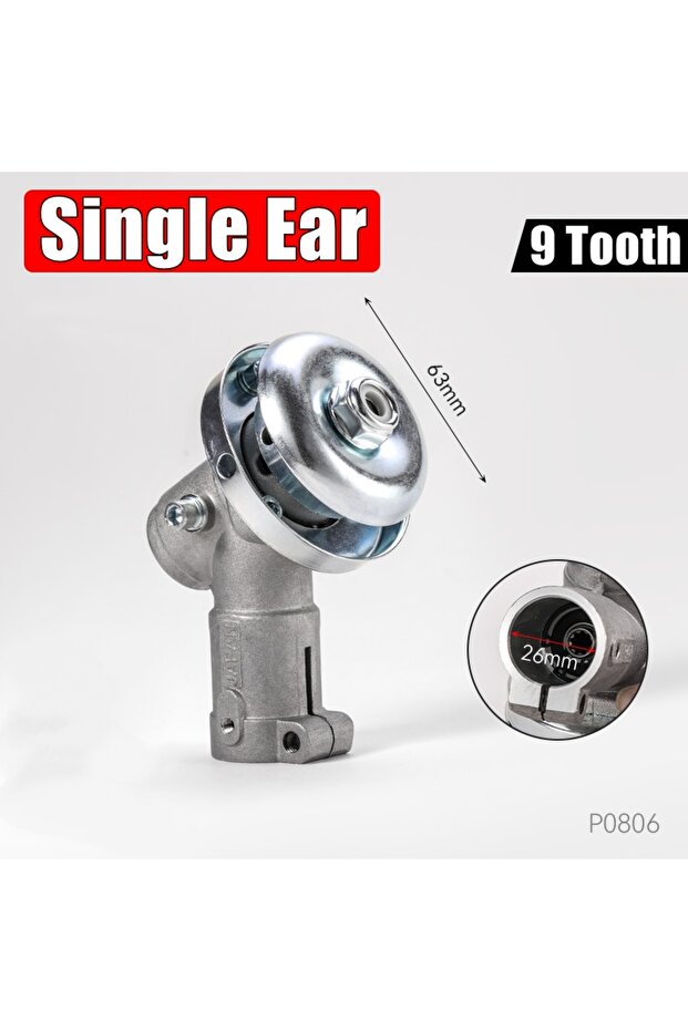 26mm Single Ear 26mm/28mm 9 Tooth Trimmer Gearbox Gearhead Brushcutter Grass Trimmer Replace Gear He
