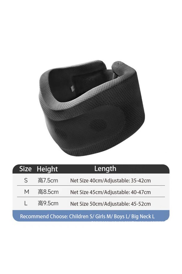 M Black Soft Neck Supports Adjustable Foam Neck Braces Relieves Spine Pressure Neck Brace for Travel