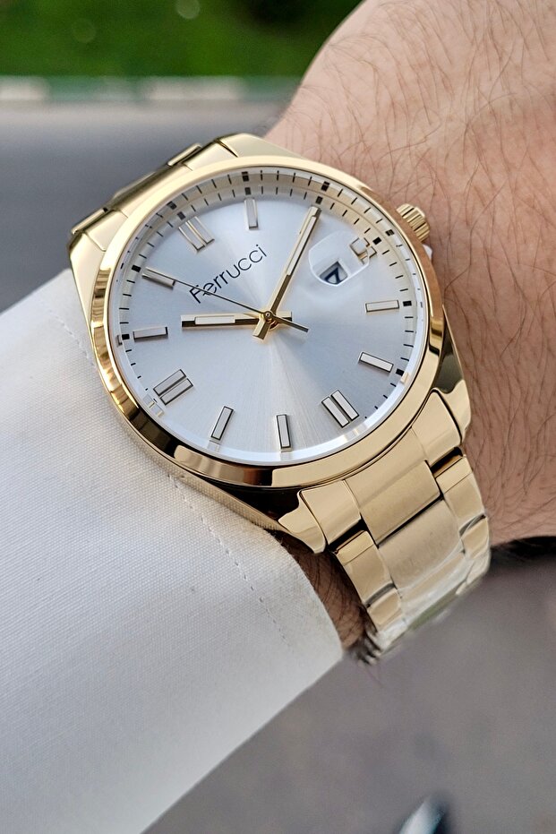 Gold Color Same as the One in the Image 40 mm Men's Calendar Watch