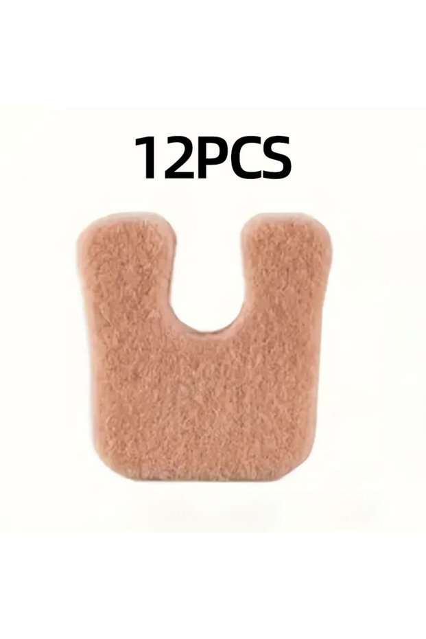 Brown-12PCS U-Shaped Felt Callus Pads Metatarsal Foot Pads Insert Pads Of Foot Cushion, Non-Slip Met