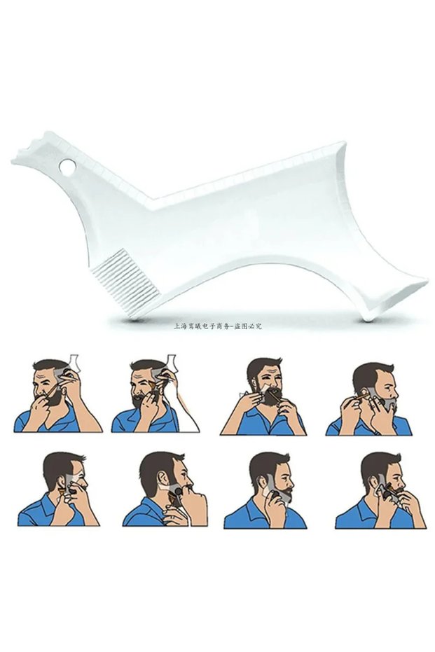 White Beard Styling Comb Beard ruler beard styling tool beard styling comb