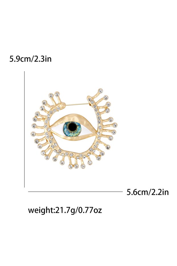MULTI Golden3781 Classic Rhinestones Eyes Brooches for Women Unisex Creativity Metals Pins Banquets