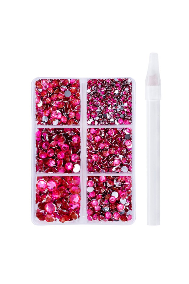 2-6MM 4500Pcs-Box Rose 2/3/4/5/6mm 4500pcs/Box Resin Rhinestone Crystal Glitters FlatBack Non Hot Fi