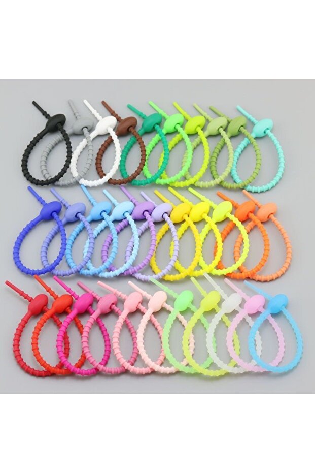 20 pcs random mix color 10/20pcs 15cm Silicone Reusable Bag Ties Twist Wire Storage Bag Ties Food Sa