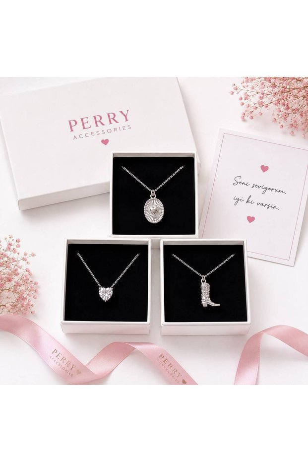 3 Pieces of Tarnish-Resistant Stainless Steel Silver Necklace Set with Seashell Pendant, Heart Pendant Set