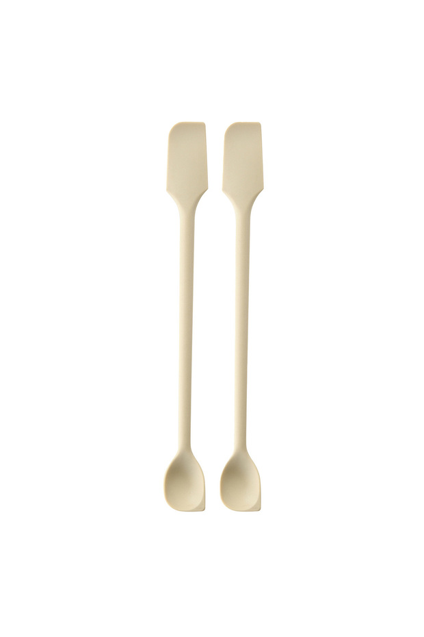 2PCS White Silicone Double Headed Jam Scraper, Kitchen Silicone Scraper, Jam Spatula, Household Doub